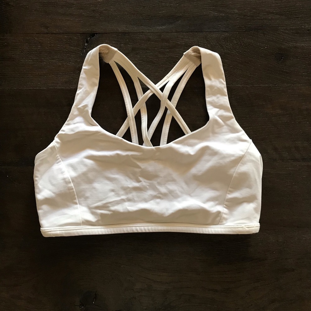 White Lululemon Sports Bra, Size 8